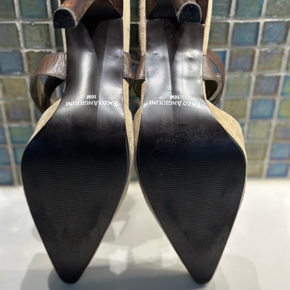 Enzo Angiolini leather suede heels with leather straps around ankle in size 10 - Picture 7 of 7